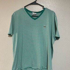 Lacoste Men's Green Striped Shirt